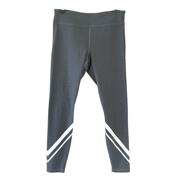 TORY BURCH SPORT Women's Size Large Gray Compression Melange Chevron Leggings - Picture 2 of 8